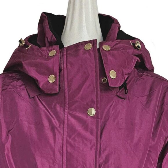 P.E. NATIONAL FUSCHIA PINK PUFFER JACKET WITH BELT (M) - Picture 3 of 11